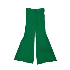 House of Harlow Green Ribbed Knit Flare Pants High Rise Women's Small Y2K Retro